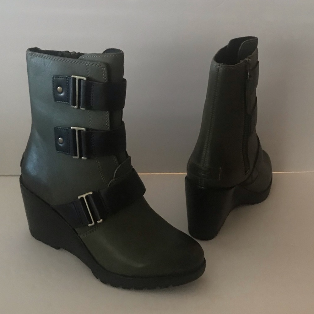 Sorel After Hours Nori Wedge Green/Black 8 - Picture 3 of 10